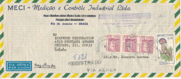 Brazil Registered Air Mail Cover Sent To USA 9-3-1969 (the BIRD Stamp Is Damaged) - Poste Aérienne