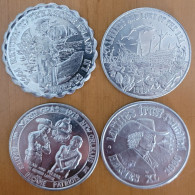 Lot Of 4 USA Mardi Gras Tokens - Pirates, Sailing Ships, Shipwrecks - Other & Unclassified