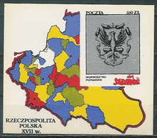 Poland SOLIDARITY (S279): Poland In The Seventeenth Century Voivodeship Poznan Crest Map - Solidarnosc Labels