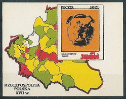 Poland SOLIDARITY (S282): Poland In The Seventeenth Century Voivodeship Ruskie Crest Map - Vignette Solidarnosc