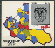 Poland SOLIDARITY (S283): Poland In The Seventeenth Century Voivodeship Kalisz Crest Map - Solidarnosc Labels