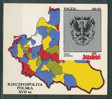 Poland SOLIDARITY (S299): Poland In The Seventeenth Century Earth Zatorska Crest Map - Solidarnosc Labels