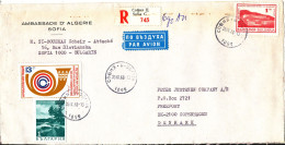Bulgaria Registered Cover Sent To Denmark 25-9-1986 Topic Stamps (sent From The Embassy Of Algeria Sofia) - Brieven En Documenten