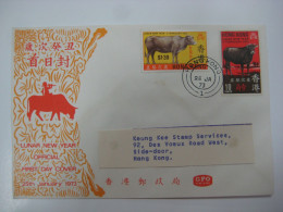 Hong Kong 1973 Year Of The Ox Stamps First Day Cover FDC - FDC