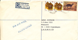 Zambia Registered Cover Sent To Denmark 7-12-1983 Topic Stamps (from The Embassy Of Czechoslovakia Lusaka) - Zambie (1965-...)