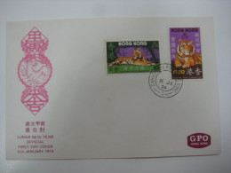 Hong Kong 1974 Year Of The Tiger Stamps First Day Cover FDC - FDC