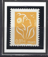 LAMOUCHE 2005. ITVF - Y&T N°3731c ** 0,01 €. Jaune. Type I. Neuf. SANS Bande PHO. Sans Charnière.+ Signature Expert. TB. - 2004-2008 Marianne Of Lamouche