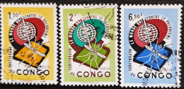 Congo - Brazzaville 1962 Malaria Eradication Stampworld N° 92 à 94 Série Complète - Oblitérés