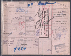 Vrachtbrief Met Machinale Stempel ANTWERPEN DOK STAP 100 FORD MOTOR ANTWERPEN D.S - Documentos & Fragmentos