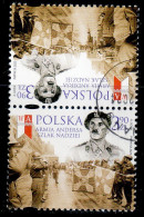 POLAND 2023  GENERAL W.ANDERS Tete Beche USED - Gebraucht