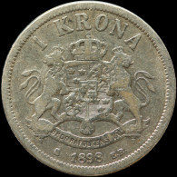 LaZooRo: Sweden 1 Krona 1898 VF - Silver - Suède