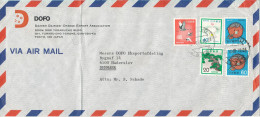 Japan Air Mail Cover Sent To Denmark 23-7-1981 Topic Stamps The Cover Is Bended In The Left Side - Corréo Aéreo