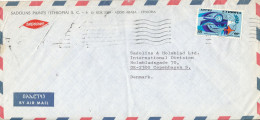 Ethiopia Air Mail Cover Sent To Denmark Single Franked - Etiopia