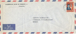 Ethiopia Air Mail Cover Sent To Denmark Single Franked - Ethiopie