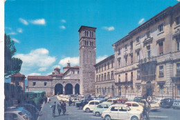 Cartolina Rieti - Piazza Cesare Battisti - Cattedrale E Torre Campanaria - Rieti