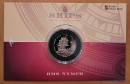 British Virgin 1$ 2022. Ships - HMS Nymph. Coincard. Virenium. Mint=1950! - British Virgin Islands