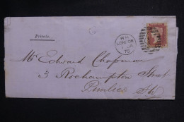 ROYAUME UNI - Lettre De Londres Pour Pimlico En 1875 - L 150001 - Covers & Documents