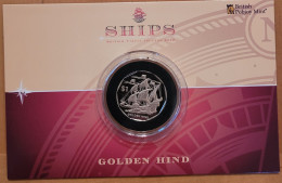 British Virgin 1$ 2022. Ships - Golden Hind. Coincard. Virenium. Mint=1950! - Islas Vírgenes Británicas