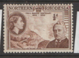Northern  Rhodesia  1953  SG  54  Cecil Rhodes Mounted Mint - Northern Rhodesia (...-1963)