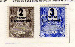 Guadeloupe - (1926-27) - - Timbres-Taxe  - Surcharges 2 F. Et 3 F. Neufs* - MH - Impuestos