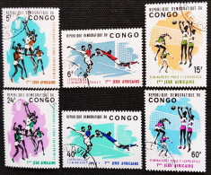 République Démocratique Du Congo 1965 The 1st African Games, Leopoldville  Stampworld N° 218 à 223 Série Complète - Afgestempeld