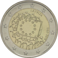 2 Euro 2015 Latvian Commemorative Coin - The 30th Anniversary Of The EU Flag. - Lettonia