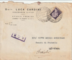 LETTERA 1945 LUOGOTENENZA L.1 TIMBRO ACS LIVORNO PECCIOLI PISA (XT2149 - Marcophilie