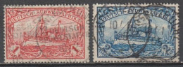 SÜDWESTAFRIKA - 1900 -  YVERT N° 22/23 OBLITERES - COTE 2020 = 87.5 EUR - Deutsch-Südwestafrika