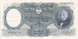 BILLETE DE ARGENTINA DE 500 PESOS AÑOS 1964 A 1969 EN CALIDAD EBC (XF)  (BANKNOTE) DIFERENTES FIRMAS - Argentine