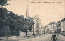 BERCHEM    L'EGLISE  ET L'ENTREE DU VILLAGE       2 SCANS - Oudenaarde