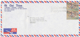Malaysia Air Mail Cover Sent To Denmark 10-4-1984 (the Cover Is Bended) - Malaysia (1964-...)