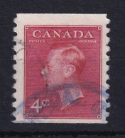 Canada: 1949/51   KGVI (inscr. 'Postes  Postage')    SG422     4c   Carmine-lake   [Perf: Imperf X 9½]     Used  - Gebraucht