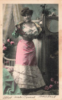 FANTAISIES - Femme - Seule - Mes Meilleurs Baisers - Carte Postale Ancienne - Women