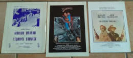 4 PLAQUETTES PUBLICITAIRES FILM MARLON BRANDO MISSOURI BREAKS SUPERMAN L'EQUIPEE SAUVAGE TBE CINEMA - Werbetrailer