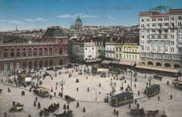 BELG379  --  BRUXELLES  --   PLACE ROGIER ET PALACE - HOTEL --   DEUTSCHE FFELDPOST -  1915 - Bar, Alberghi, Ristoranti