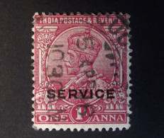 British India - INDIA -  King George V  - 1 Anna  Service  Watermark - Cancelled - 1911-35 Koning George V