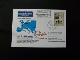 Premier Vol First Flight Vatican Bucharest Via Malpensa Airbus A319 Lufthansa 2009 - Cartas & Documentos