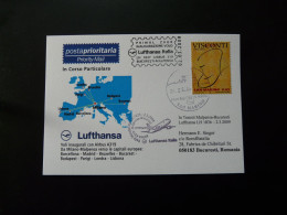 Premier Vol First Flight San Marino Bucharest Via Malpensa Airbus A319 Lufthansa 2009 - Storia Postale