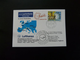 Premier Vol First Flight Vatican Budapest Via Milano Airbus A319 Lufthansa 2009 - Cartas & Documentos