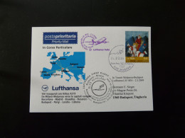 Premier Vol First Flight San Marino Budapest Via Milano Airbus A319 Lufthansa 2009 - Storia Postale