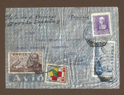 !!! LETTRE PAR AVION DE BARCELONE POUR LA FRANCE, AVEC MARQUE DE CENSURE, 1939 - Covers & Documents