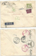 3rd Reich Censored Registered Commerce AirCV Portugal 5$+0$50xo Suisse 14.8.1943 - Storia Postale