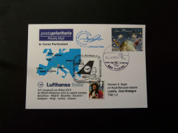 Premier Vol First Flight San Marino London Via Milano Airbus A319 Lufthansa 2009 - Cartas & Documentos