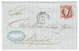 Portugal, 1875, # 40, Ferroviário, Para Figueira - Brieven En Documenten