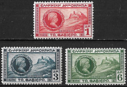 GREECE 1927 Baron General Charles Nicolas Favier MH Set Vl. 435 / 437 - Neufs