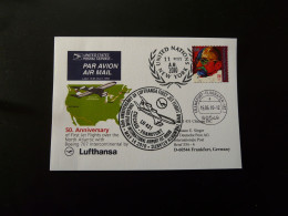 Vol Special Flight NY (UNO) - Chicago - Frankfurt  50 Years Of North Atlantic Flights Boeing 707 Lufthansa 2010 - Cartas & Documentos