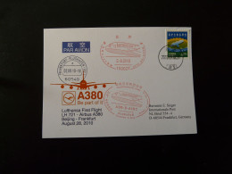 Premier Vol First Flight Beijing Frankfurt Airbus A380 Lufthansa 2010 - Storia Postale