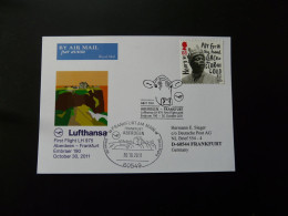 Premier Vol First Flight Abderdeen Frankfurt Embraer 190 Lufthansa 2011 - Storia Postale