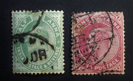 India - East India  -  King George V  One Anna - Half Anna - Watermark Star  - Cancelled - 1902-11 Roi Edouard VII