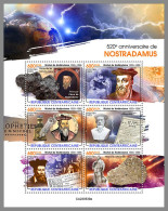 CENTRAL AFRICAN 2023 MNH Nostradamus Astrolger Astrologe M/S – OFFICIAL ISSUE – DHQ2405 - Astrologie